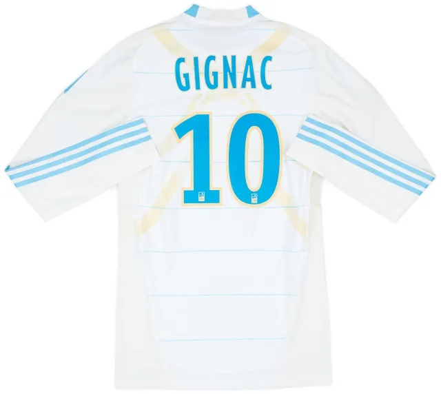 2010-11 Olympique Marseille Player Issue TechFit Home L/S Shirt Gignac #10 - 6/10 - (L)