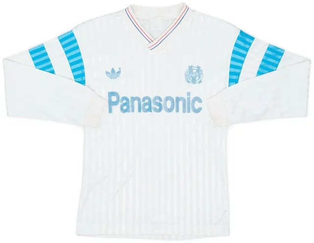 1990-91 Olympique Marseille Home L/S Shirt - 6/10 - (L.Boys)