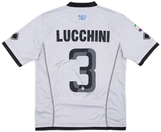 2013-14 Atalanta Match Issue Signed Third Shirt Lucchini #3