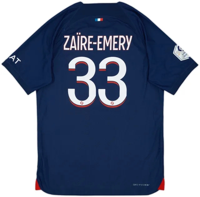 2023-24 Paris Saint-Germain Authentic Home Shirt Zaire-Emery #33 - 7/10 - (M)