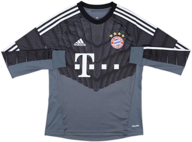 adidas Bayern Munich Boys LS Goalkeeper Home Shirt 2014/15