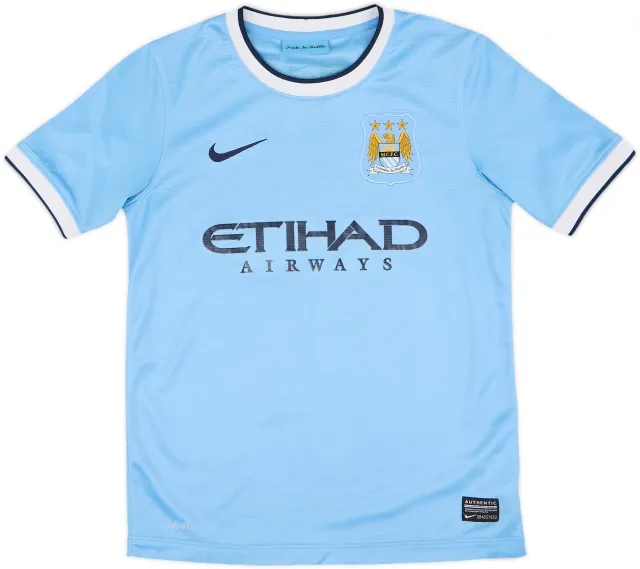2013-14 Manchester City Home Shirt - 7/10 - (M.Boys)