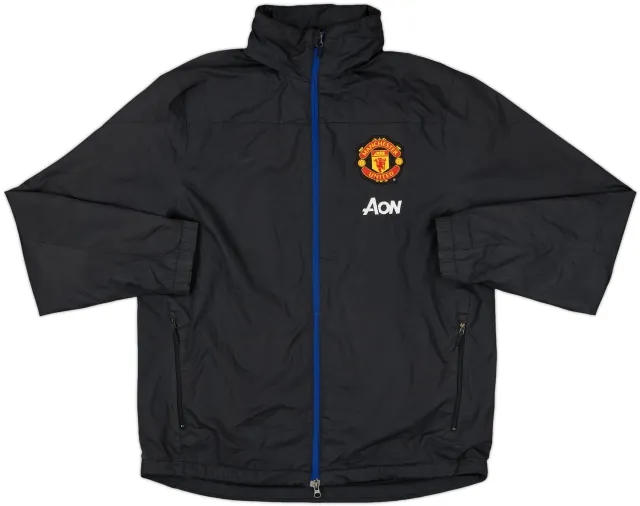 2013-14 Manchester United Nike Hooded Rain Jacket - 9/10 - (XL)