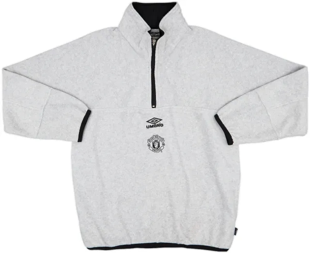 2000-02 Manchester United Umbro 1/4 Zip Fleece Top - 8/10 - (M)