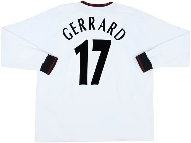 2003-04 Liverpool Away L/S Shirt Gerrard #17 - 8/10 - (XXL)