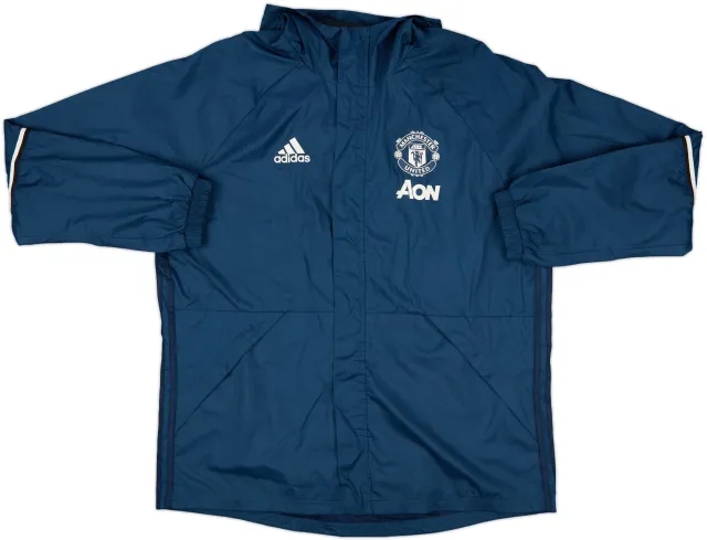 2016-17 Manchester United adidas Hooded Track Jacket - 8/10 - (XL)