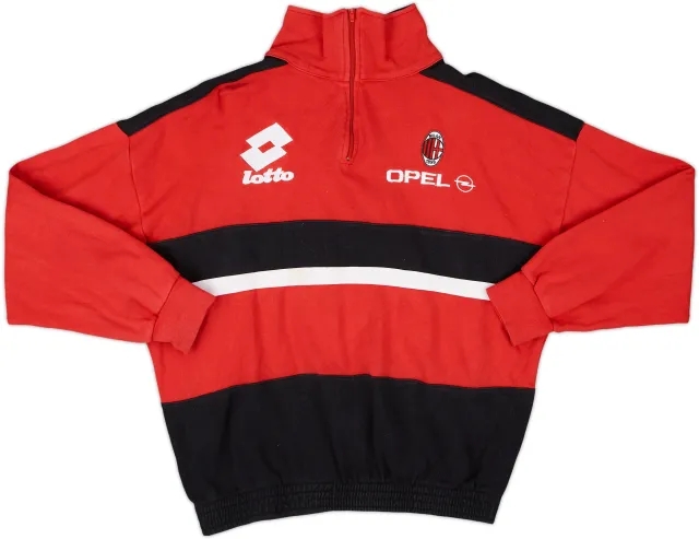 1994-95 AC Milan Lotto 1/4 Zip Drill Top - 8/10 - (XXS)