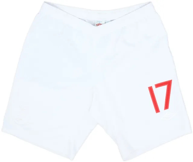 2009-10 England Match Issue Home Shorts #17