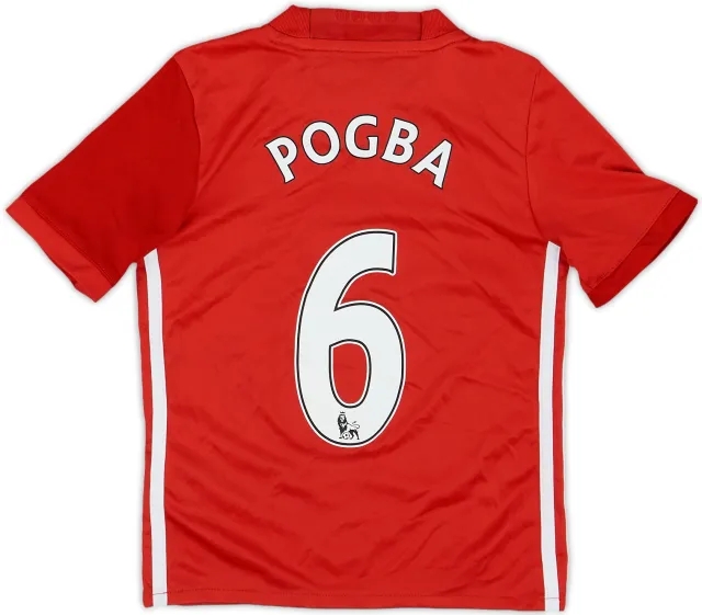 2016-17 Manchester United Home Shirt Pogba #6 - 8/10 - (5-6 Years)