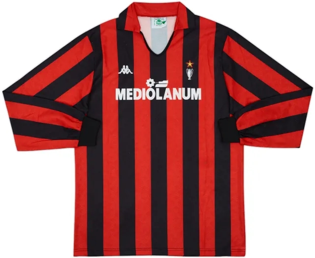 1989-90 AC Milan Home L/S Shirt - 7/10 - (L)