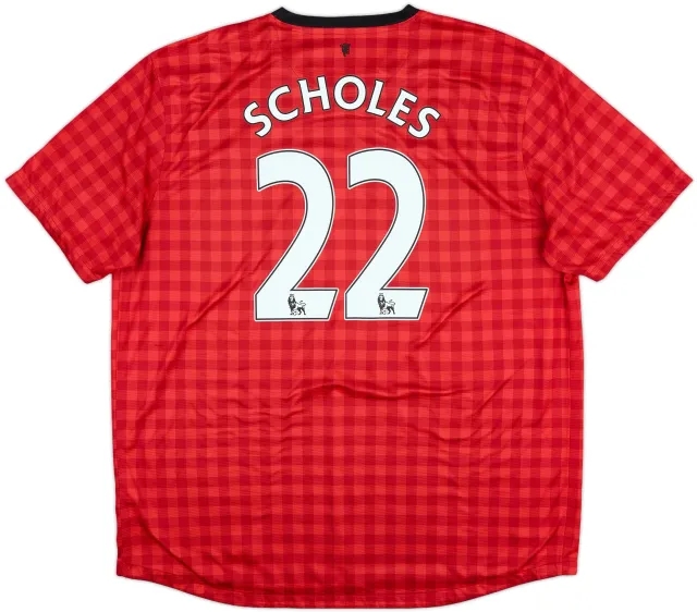 2012-13 Manchester United Home Shirt Scholes #22 - 7/10 - (XXL)