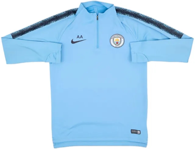 2018-19 Manchester City Nike Staff Issue 1/4 Zip Drill Top - 9/10 - (M)