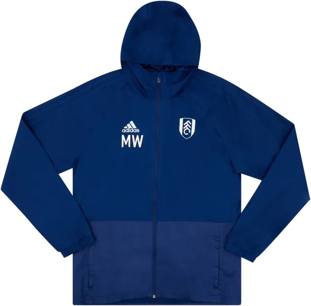 2018-19 Fulham adidas Staff Issue Hooded Rain Jacket MW - 8/10 - (M)