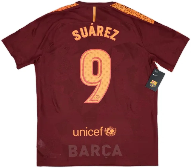 2017-18 Barcelona Authentic Third Shirt Suarez #9 (XL)