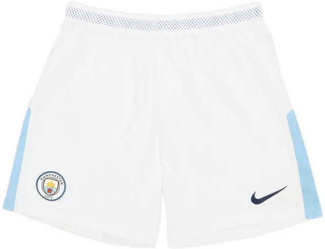 2017-18 Manchester City Authentic Home Shorts - 4/10 - (L.Boys)