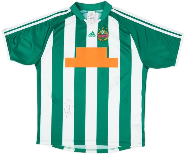 2003-04 Rapid Vienna Signed Home Shirt - 9/10 - (XL.Boys)