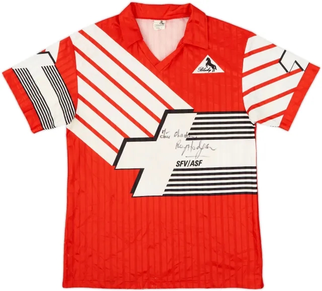 1990-92 Switzerland Signed Home Shirt - 6/10 - (S)