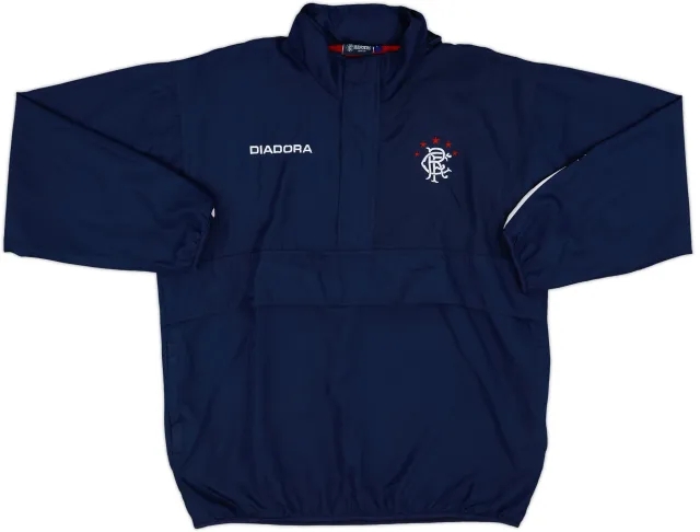 2002-03 Rangers Diadora Hooded 1/4 Zip Jacket - 10/10 - (L)