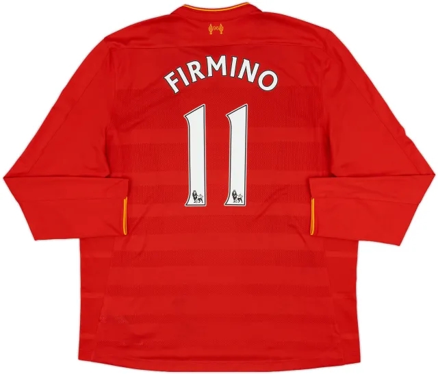 2016-17 Liverpool Home L/S Shirt Firmino #11 - 6/10 - (XXL)