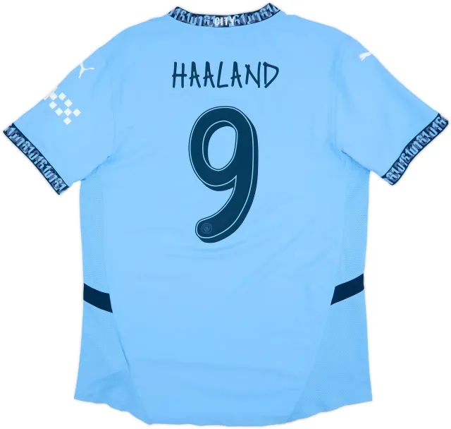2024-25 Manchester City Authentic Home Shirt Haaland #9 - 9/10 - (XL)