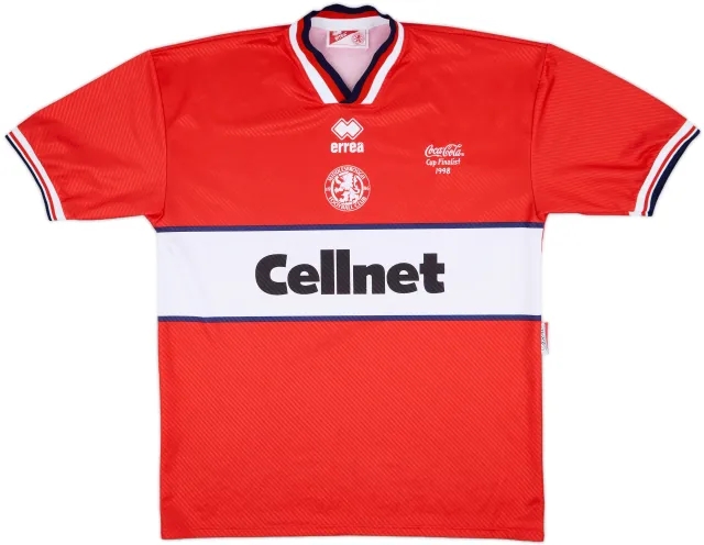 1997-98 Middlesbrough Coco-Cola Cup Finalist 1998 Home Shirt - 9/10 - (XL)