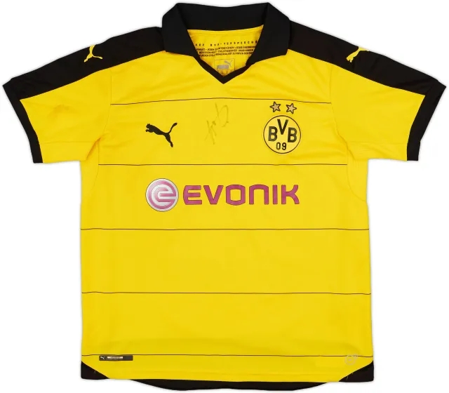 2015-16 Borussia Dortmund Signed Home Shirt - 7/10 - (XL.Boys)