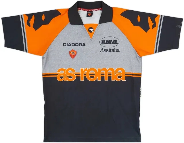 1997-98 Roma Diadora Training Shirt - 8/10 - (L)