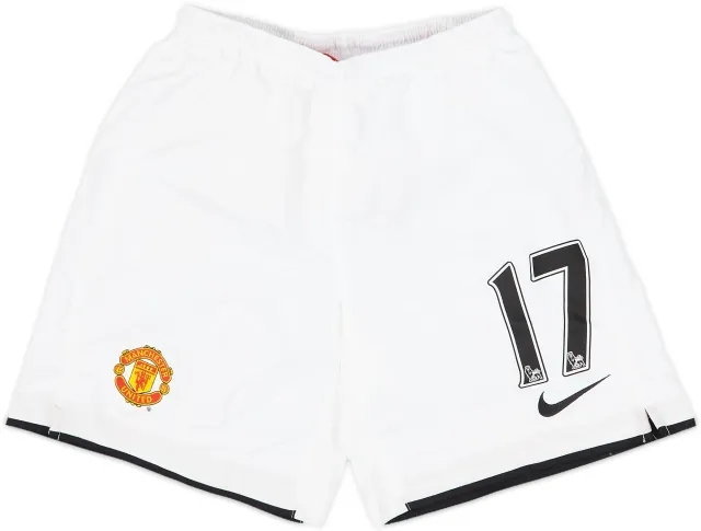 2007-08 Manchester United Home Shorts #17 - 8/10 - (S.Boys)