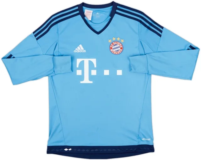 adidas Bayern Munich Boys LS Goalkeeper Home Shirt 2015/16