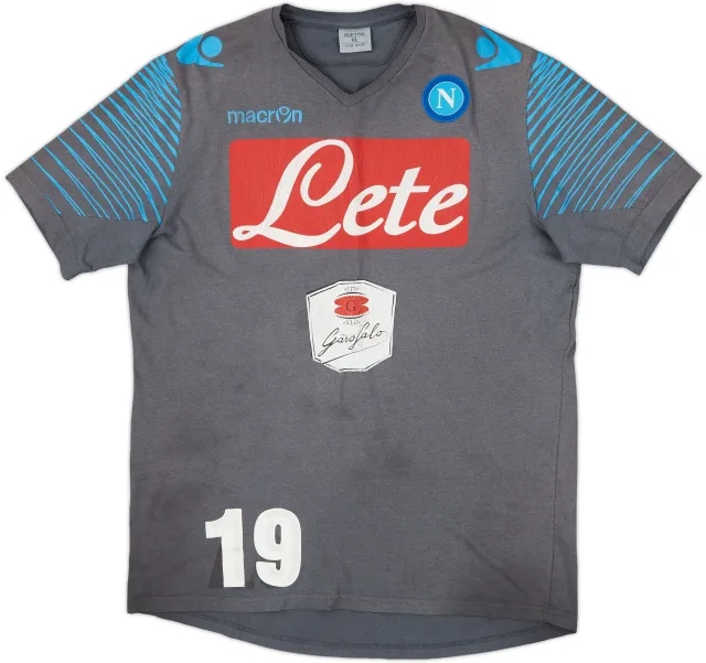 2014-15 Napoli Macron Player Issue Cotton Tee #19 - 5/10 - (XL)