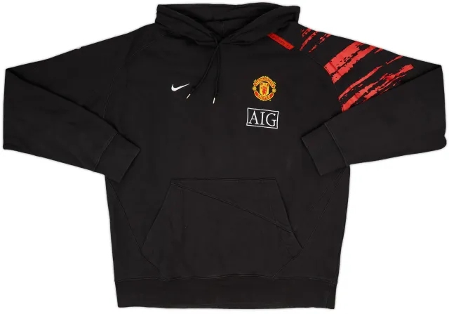 2007-08 Manchester United Nike Hooded Sweat Top - 7/10 - (XL)