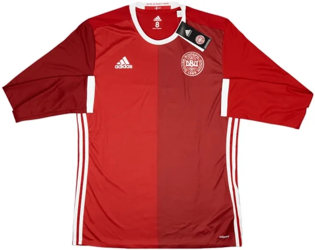adidas Denmark Mens LS Player Issue Home Shirt 2015