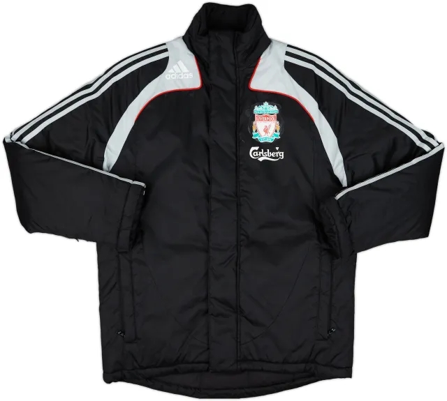2008-09 Liverpool adidas Padded Bench Coat - 6/10 - (XL.Boys)