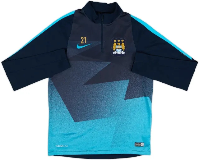 2015-16 Manchester City Nike Player Issue 1/4 Zip Drill Top #21 - 7/10 - (M)