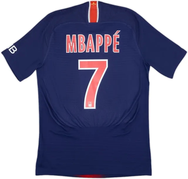2018-19 Paris Saint-Germain Authentic Home Shirt Mbappe #7 - 6/10 - (S)