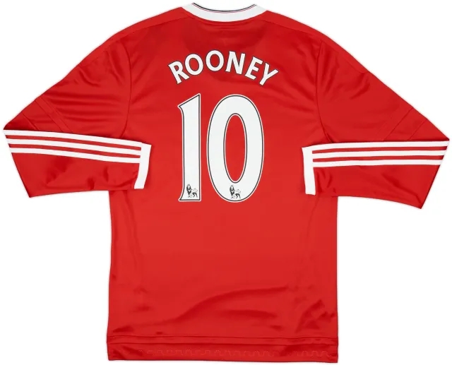 2015-16 Manchester United Player Issue Home L/S Shirt Rooney #10 (M/L)