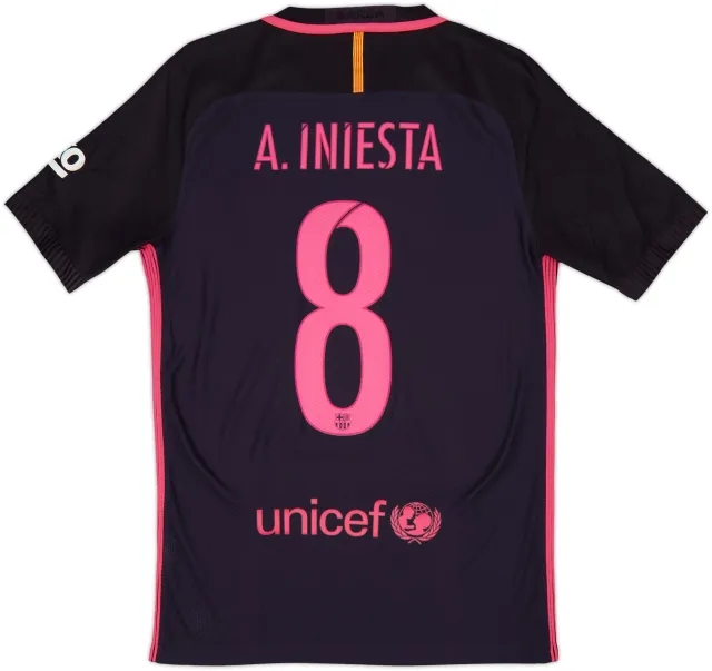 2016-17 Barcelona Authentic Away Shirt A.Iniesta #8 - 6/10 - (S)
