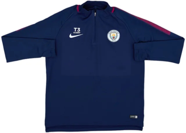 2017-18 Manchester City 1/4 Zip Drill Top - 8/10 - (L)