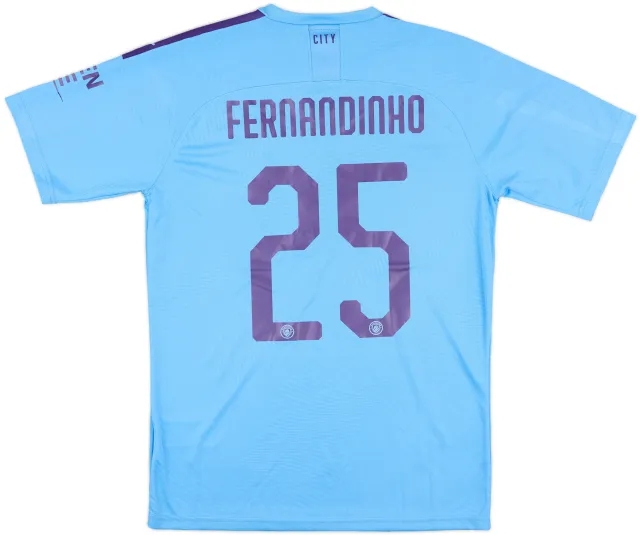 2019-20 Manchester City Match Issue Carabao Cup Home Shirt Fernandinho #25