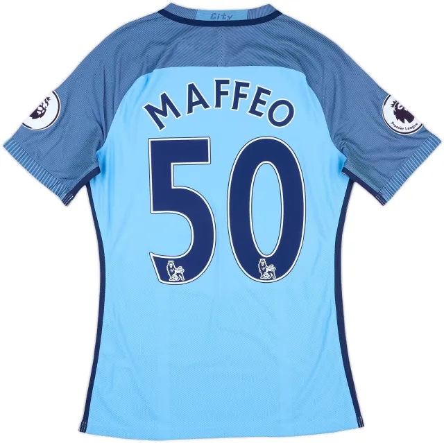 2016-17 Manchester City Match Issue Home Shirt Maffeo #50