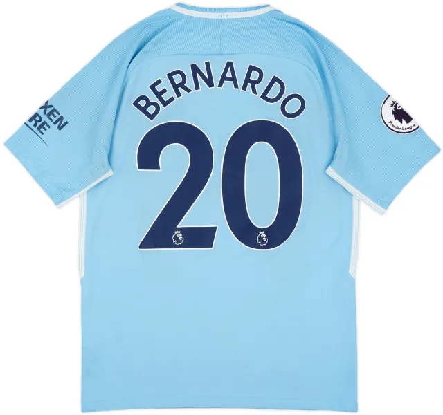 2017-18 Manchester City Home Shirt Bernardo #20 - 5/10 - (M)