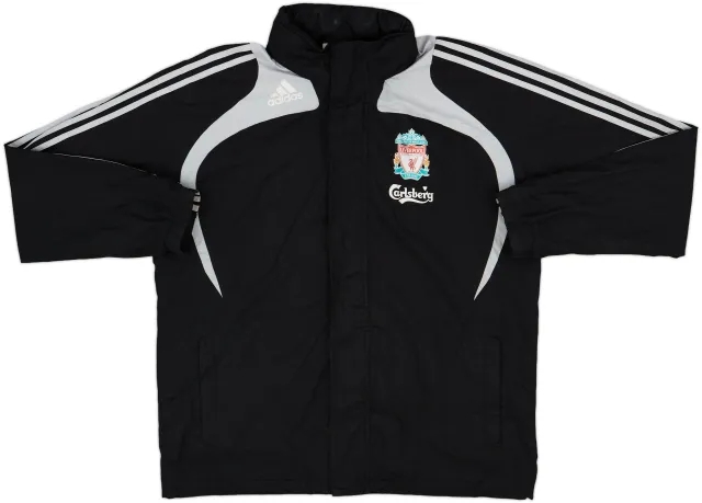 2008-09 Liverpool adidas Hooded Track Jacket - 8/10 - (L)