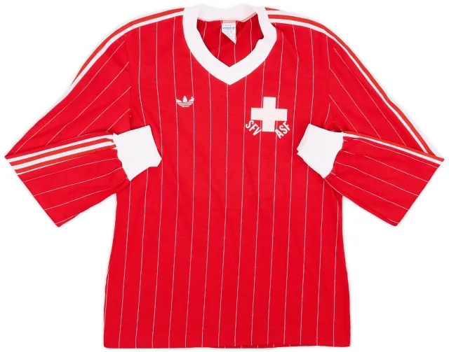 1982-84 Switzerland Match Issue Home L/S Shirt #18