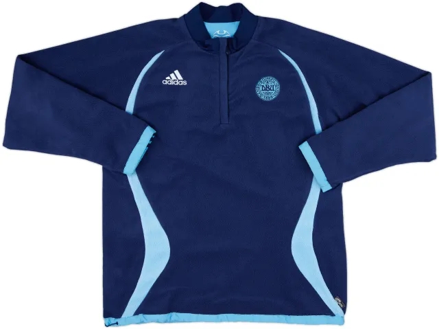 2006-08 Denmark adidas Reversible Fleece 1/4 Zip Top - 8/10 - (L)