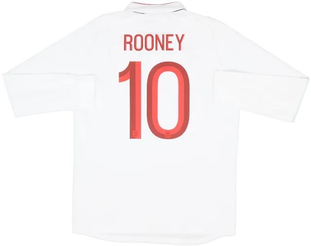2012-13 England Home L/S Shirt Rooney #10 (L)