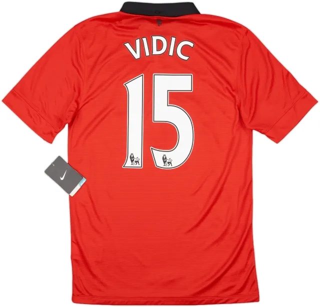 2013-14 Manchester United Home Shirt Vidic #15 (S)