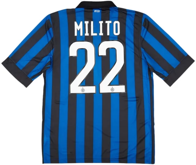 2011-12 Inter Milan Home Shirt Milito #22 (M)