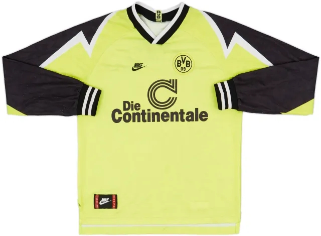 1995-96 Borussia Dortmund Home L/S Shirt - 7/10 - (XL.Boys)