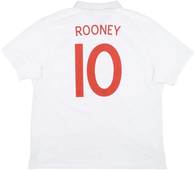 2009-10 England 'South Africa' Home Shirt Rooney #10 - 8/10 - (XXL)