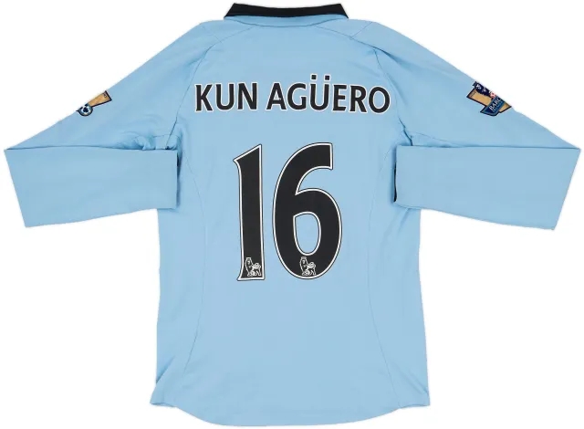 2012-13 Manchester City Home L/S Shirt Kun Aguero #16 - 5/10 - (S)